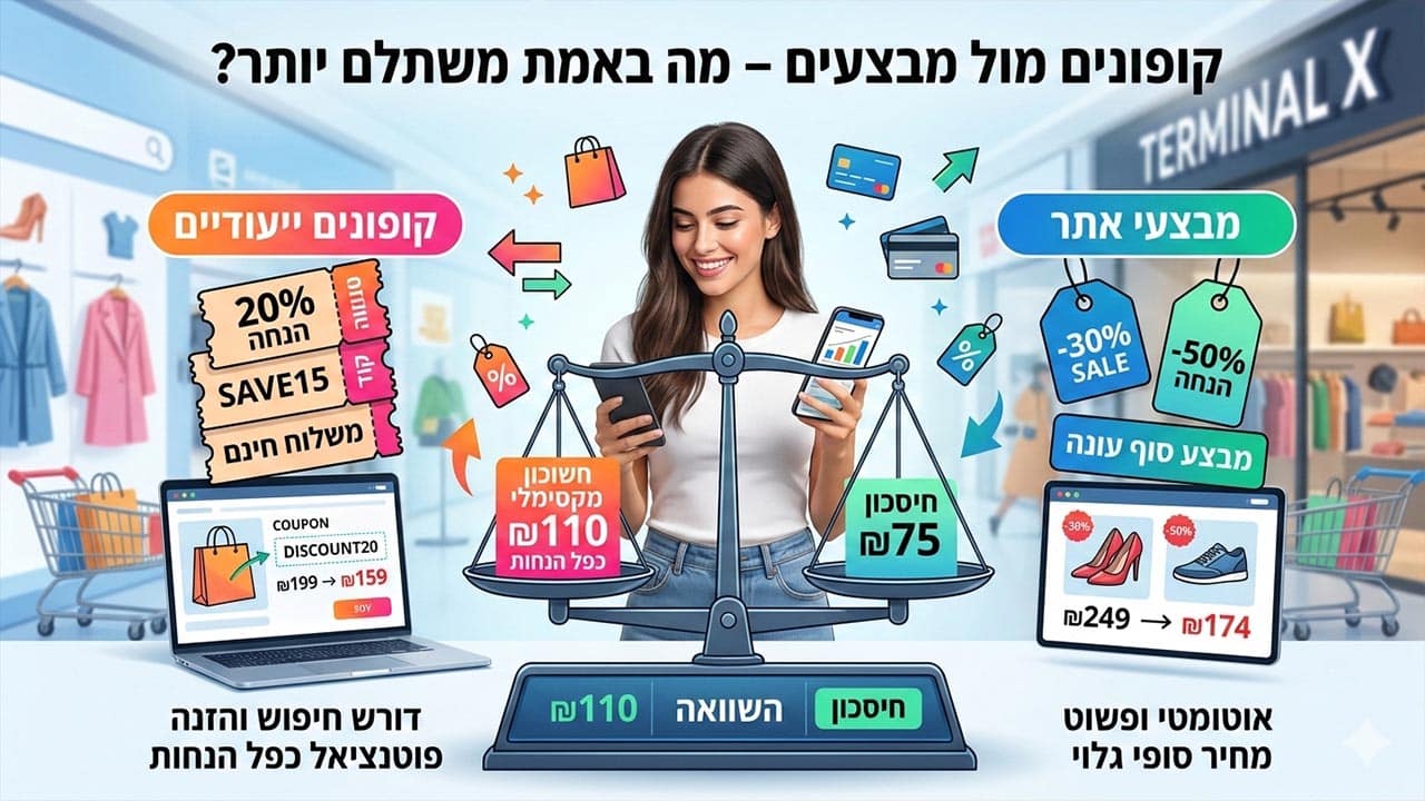 קופונים מול מבצעים